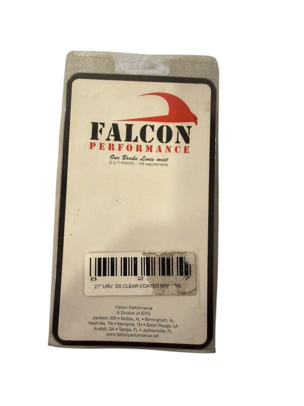 27" Falcon Performance Universal Stainless Steel Clear Coated Brake Line 827 NOS